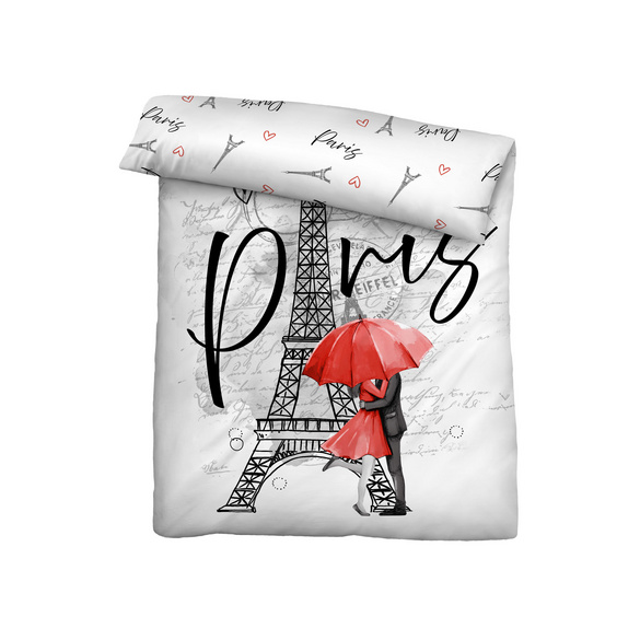 Castell Polycotton Renforce Bettwäsche Paris grau, 1x 135x200 cm + 1x 80x80 cm