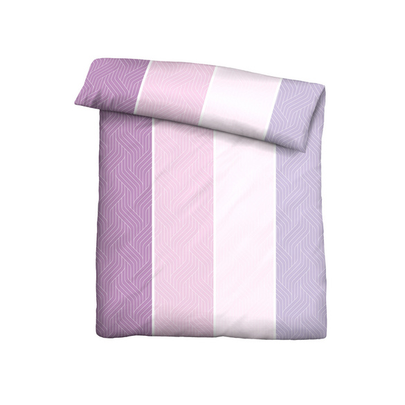 Castell Mikrofaser Seersucker Bettwäsche Längsbalken flieder, 1x 155x220 cm + 1x 80x80 cm