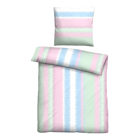 Castell Mikrofaser Bettwäsche Streifen mint, 1x 155x220 cm + 1x 80x80 cm