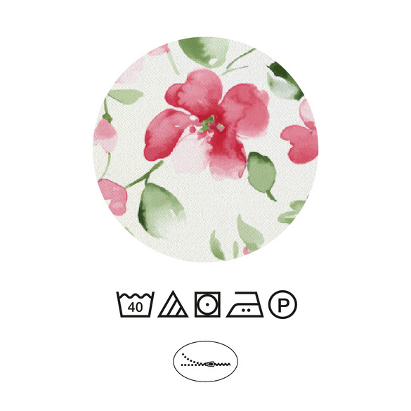 Castell Mikrofaser Bettwäsche Blümchen rubin, 1x 155x220 cm + 1x 80x80 cm