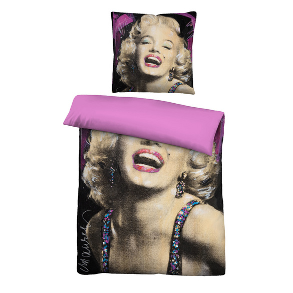 SID MAURER Mikrofaser Bettwäsche Marilyn Monroe pink, 1x 135x200 cm + 1x 80x80 cm