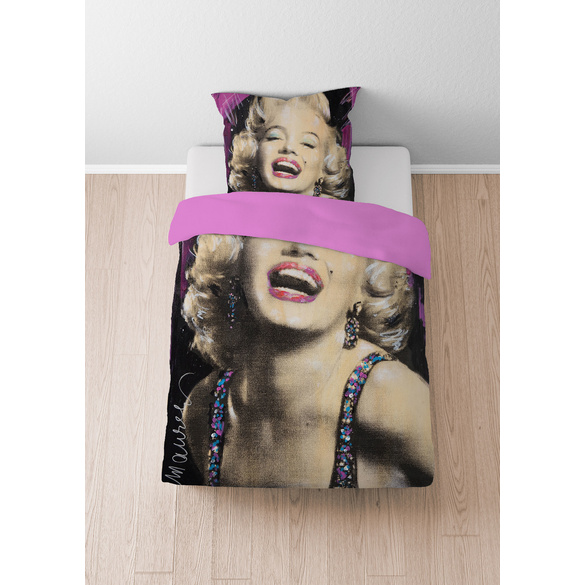 SID MAURER Mikrofaser Bettwäsche Marilyn Monroe pink, 1x 135x200 cm + 1x 80x80 cm