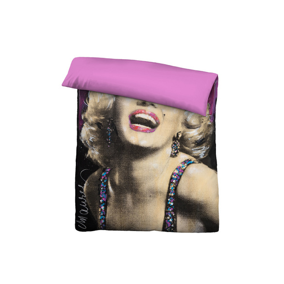 SID MAURER Mikrofaser Bettwäsche Marilyn Monroe pink, 1x 155x220 cm + 1x 80x80 cm