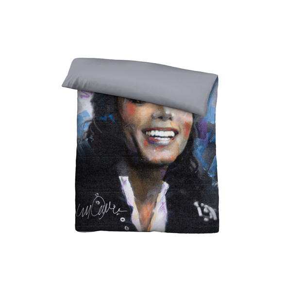 SID MAURER Mikrofaser Bettwäsche Michael Jackson silber/grau, 1x 155x220 cm + 1x 80x80 cm