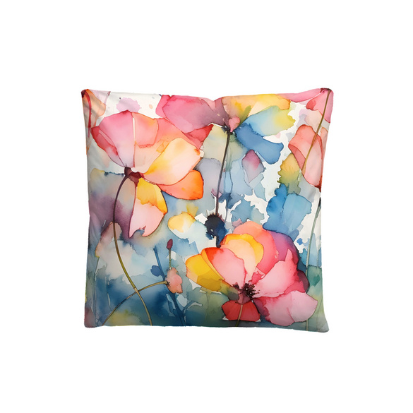 biberna Tencel Bettwäsche Aquarell Blumen taubenblau, 1x 155x220 cm + 1x 80x80 cm