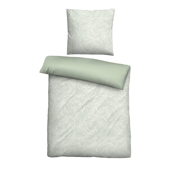 biberna Tencel Bettwäsche Strudel salbei, 1x 155x200 cm + 1x 80x80 cm