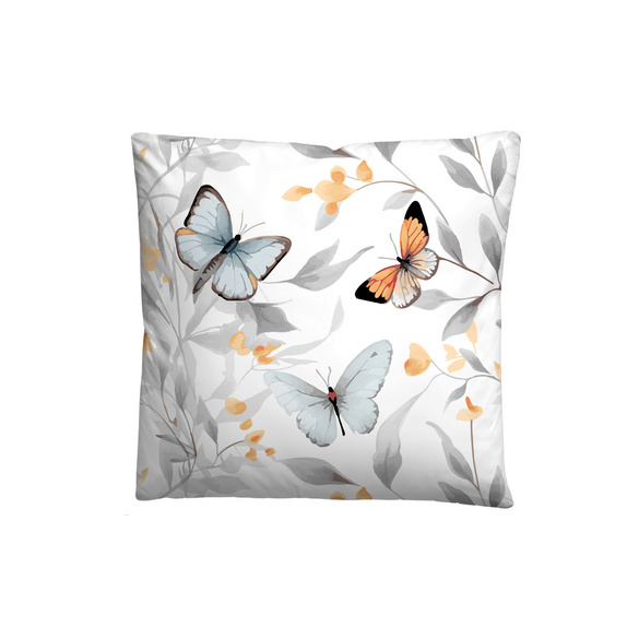 biberna Tencel Bettwäsche Schmetterlinge weiß, 1x 155x220 cm + 1x 80x80 cm