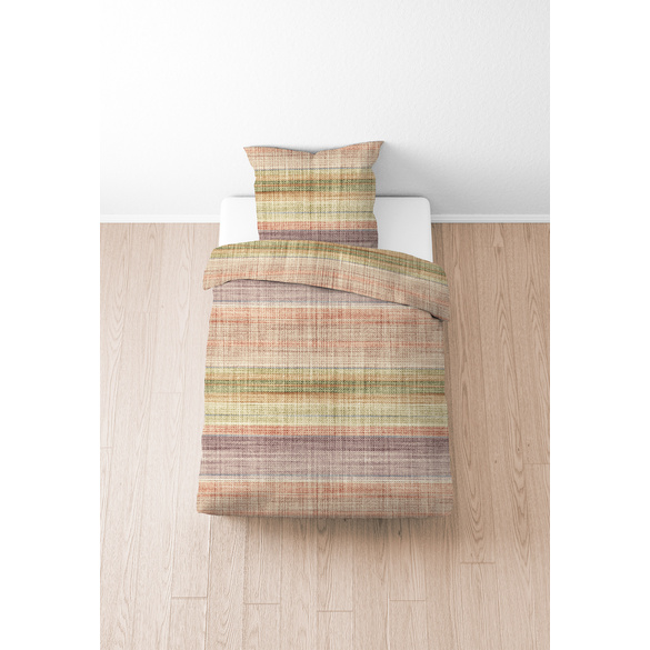 biberna Seersucker Bettwäsche Streifen-Karo macchiato, 1x 155x220 cm + 1x 80x80 cm