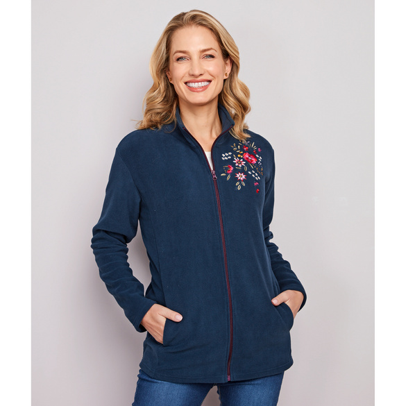 Fleece-Jacke "Blüte" navy