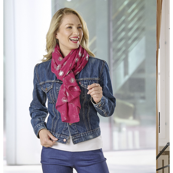 Chiffon-Schal mit Glitzer bordeaux