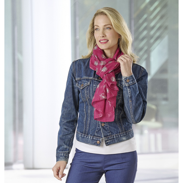 Chiffon-Schal mit Glitzer bordeaux