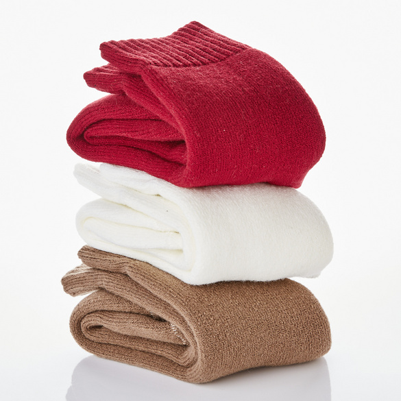 Socken bordeaux-taupe-creme 3er-Set