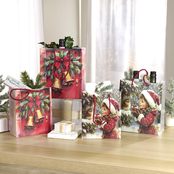 Geschenktaschen Weihnachtsmotive 2er-Set klein Eldo