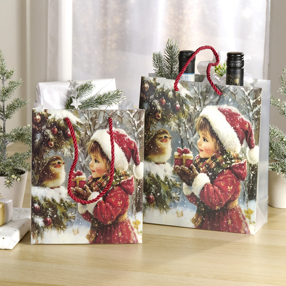 Geschenktaschen Weihnachtsmotive 2er-Set klein Eldo