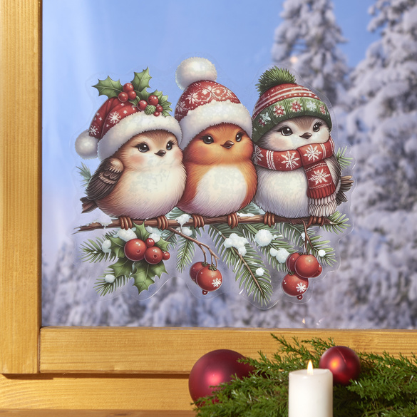 Fensterbild "Wintervögelchen"