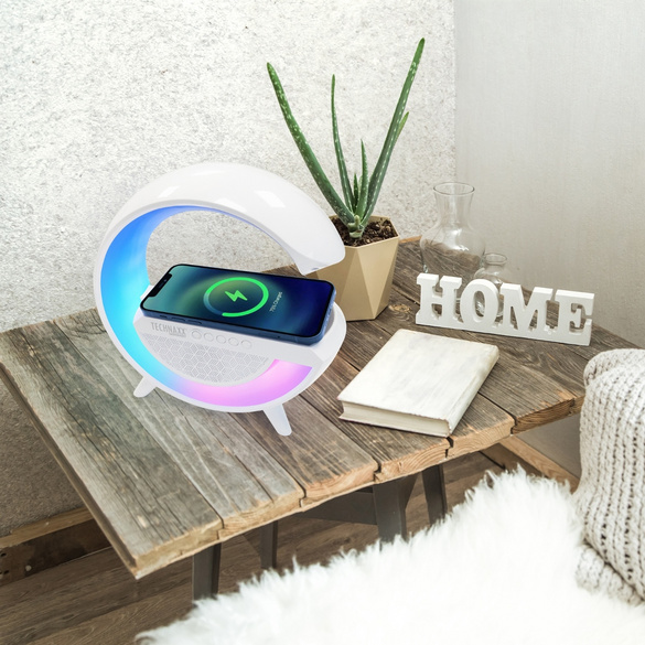 LED-Nachtlicht Lautsprecher mit kabelloser Ladefunktion Technaxx