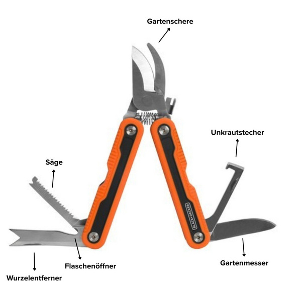 Garten Multitool 6 Funktionen Black+Decker