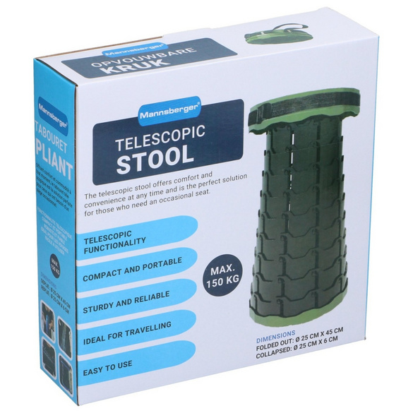 Teleskopstuhl grün faltbar mit Tragegriff