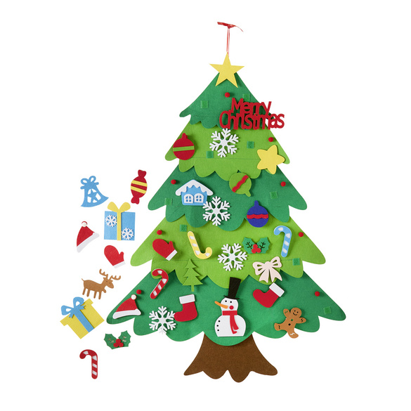 Filz-Weihnachtsbaum mit 32 abnehmbaren Deko-Elementen