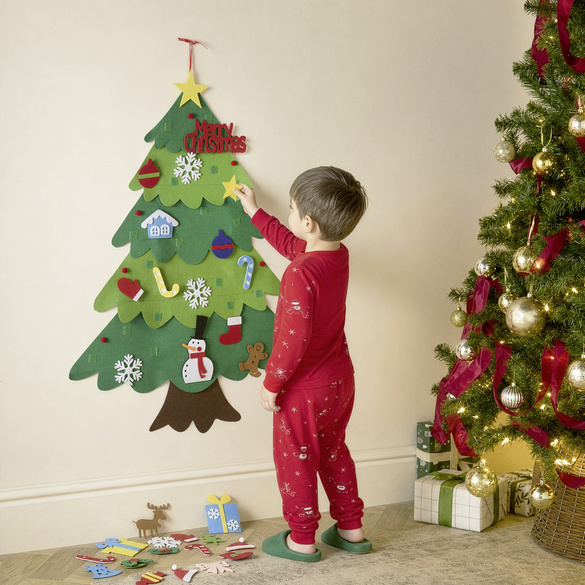 Filz-Weihnachtsbaum mit 32 abnehmbaren Deko-Elementen
