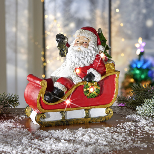 LED-Weihnachtsdeko "Weihnachtsmann im Schlitten" Eldo