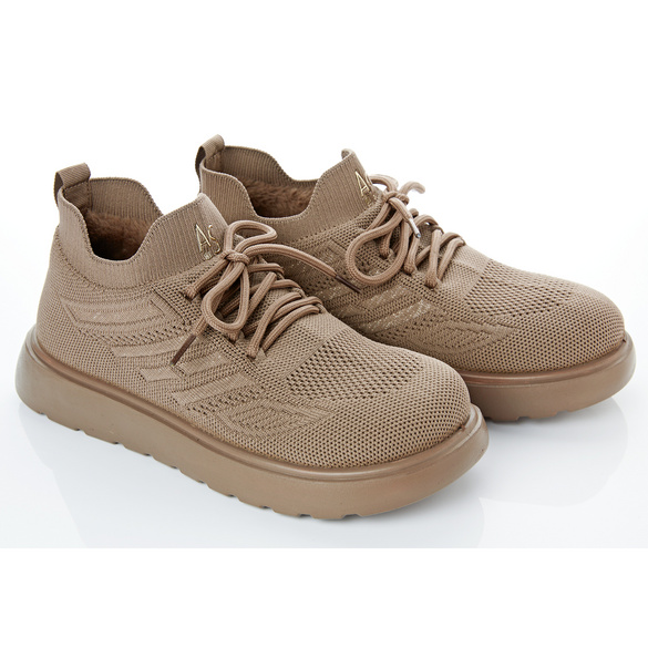 Sneaker "Barbara" in Strickoptik taupe