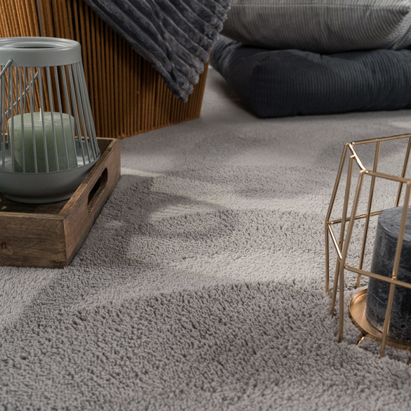 Kurzflor-Teppich CADIZ 630 Grau Rund Paco Home