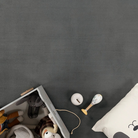 Kurzflor-Teppich TATAMI 475 Anthrazit Rund Paco Home