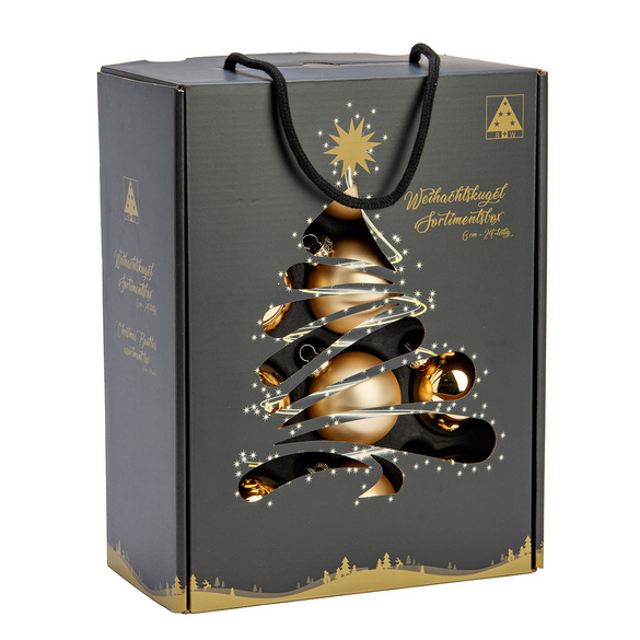 Weihnachtskugeln aus Glas golden, 24er-Set