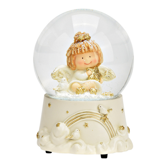 Schneekugel-Spieluhr "Engel"