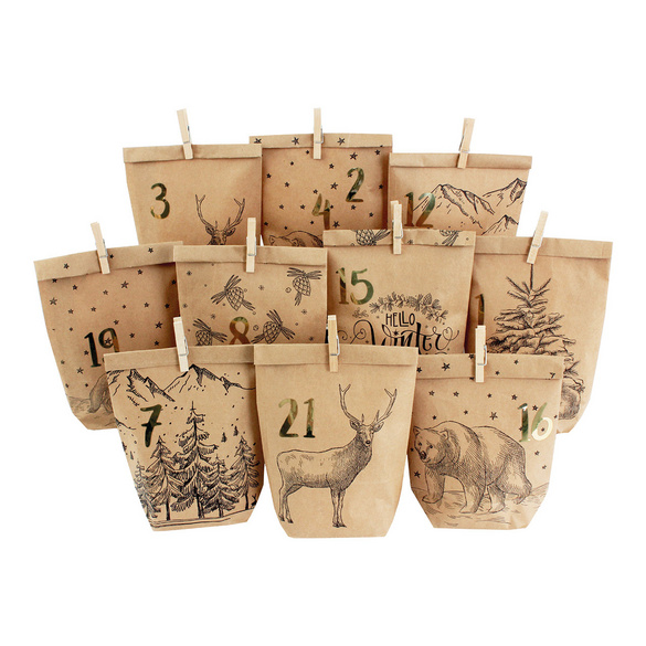 Adventskalender "Weihnachtsmotive" zum Selbstbefüllen