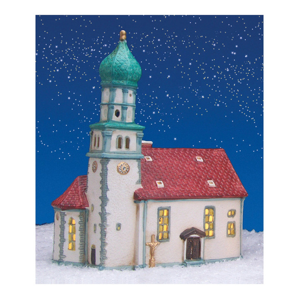 Lichthaus Kirche Wasserburg am Bodensee aus Porzellan