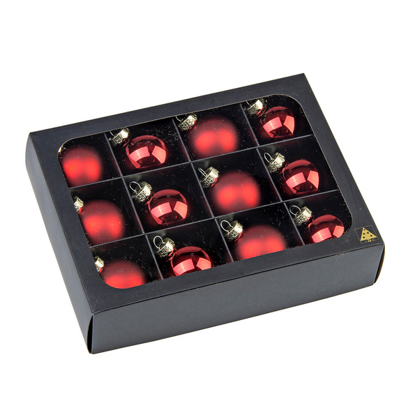 Weihnachtskugeln Bordeaux, 12er-Set – Wurm