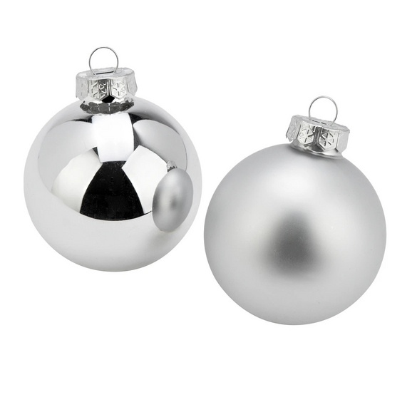 Weihnachtskugeln Silber, 12er-Set – Wurm