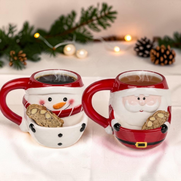 Kaffeebecher "Weihnachten" mit Keksfach
