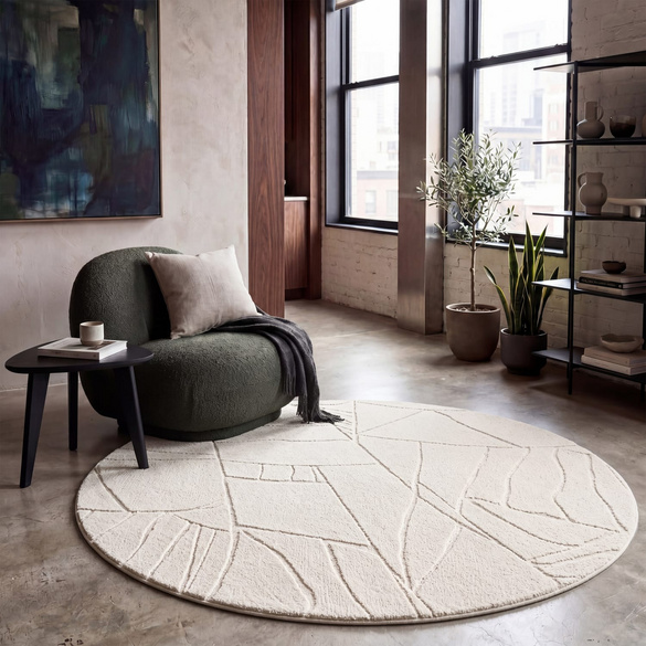 Paco Home Teppich TOKIO 474 Creme Rund