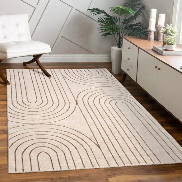 Kurzflor Teppich Tuana 215 Creme Paco Home