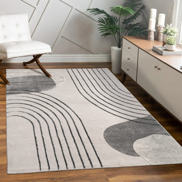 Kurzflor Teppich Tuana 216 Grau Paco Home