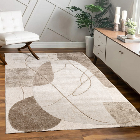 Kurzflor Teppich Tuana 217 Beige Paco Home