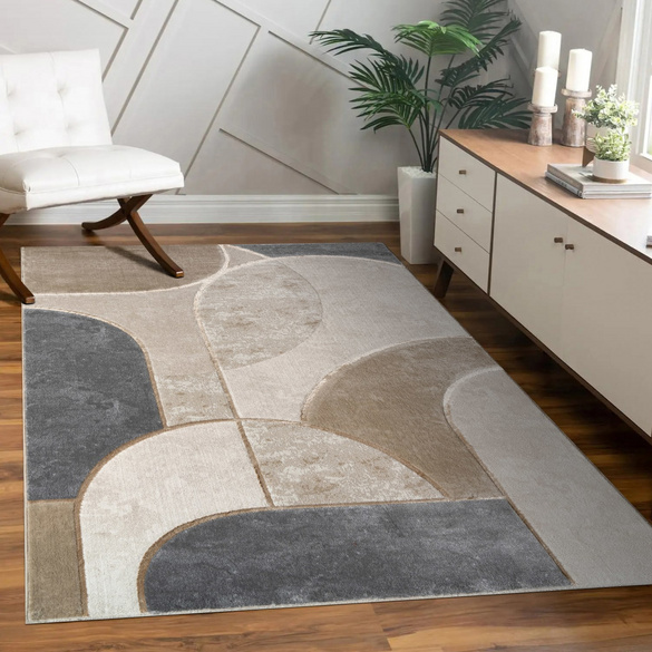 Kurzflor Teppich Tuana 220 Grau Paco Home