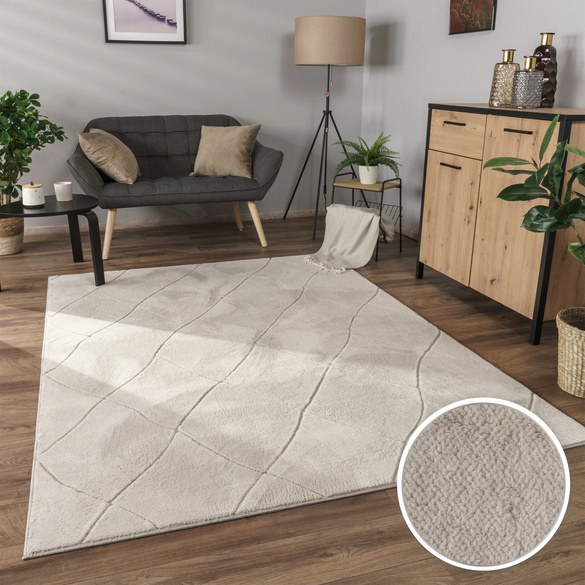 Kurzflor Teppich Utrecht 641 Creme Paco Home