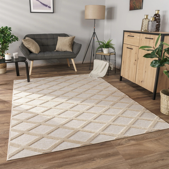 Kurzflor Teppich Utrecht 642 Beige Paco Home