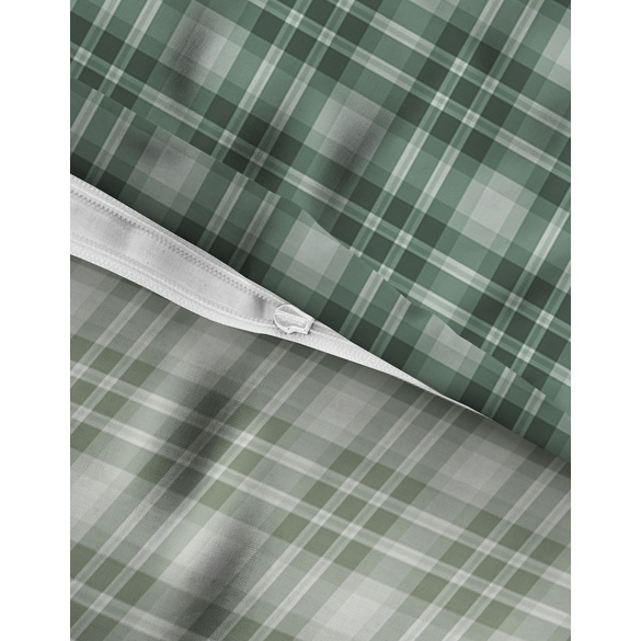 Feinbiber-Bettwäsche "Karo Tartan" salbei biberna