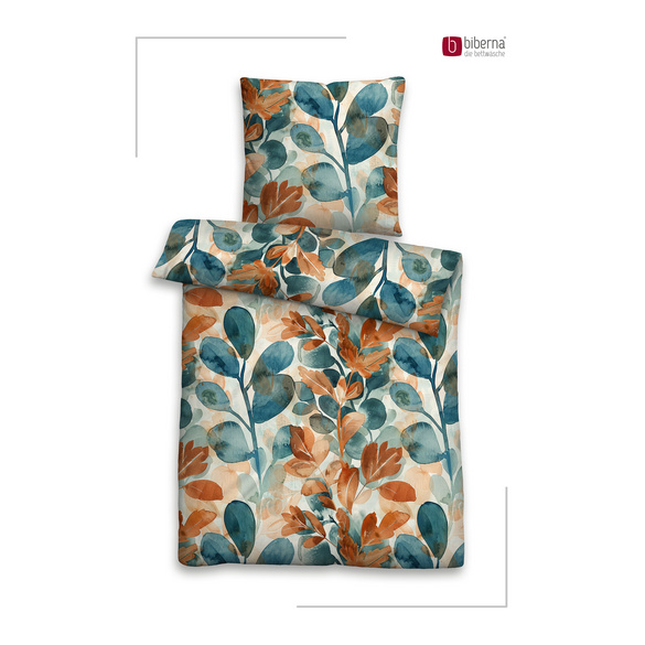 Satin-Bettwäsche "Blätterranke" terra biberna