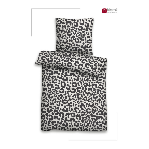 Melange-Flanell Bettwäsche "Leo" grau biberna