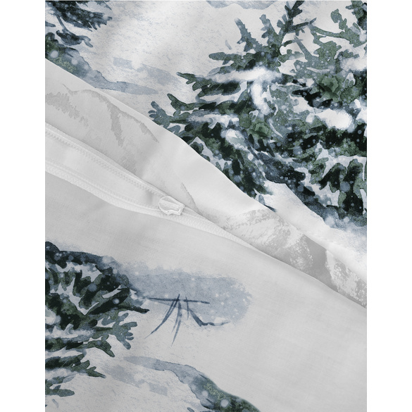 Castell Polycotton-Biber-Bettwäsche „Winter“ taubenblau