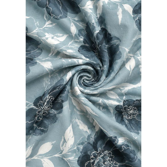 Castell Polycotton-Biber-Bettwäsche „Floral“ petrol