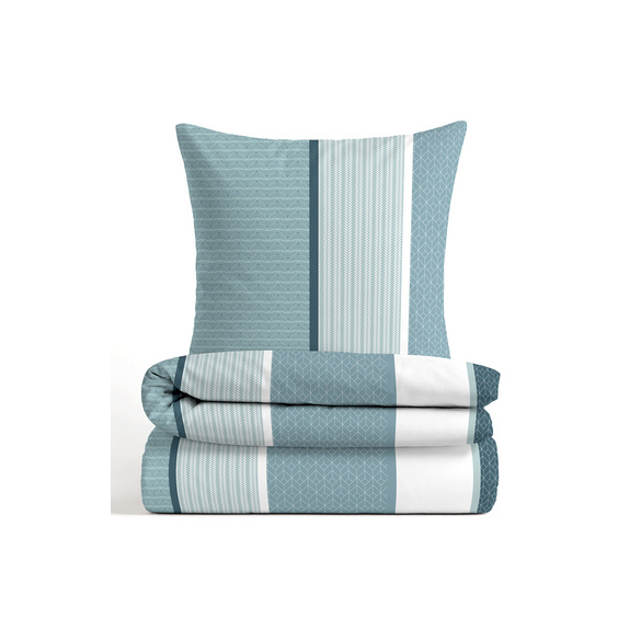 Castell Polycotton-Biber-Bettwäsche „Längsstreifen“ petrol