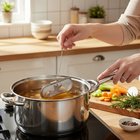 Gewürzsieb /  Kräutersieb zum Kochen  – mit Kette und Haken