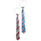 Krawatten gebunden, braun-grau + blau-grau, 2er-Set